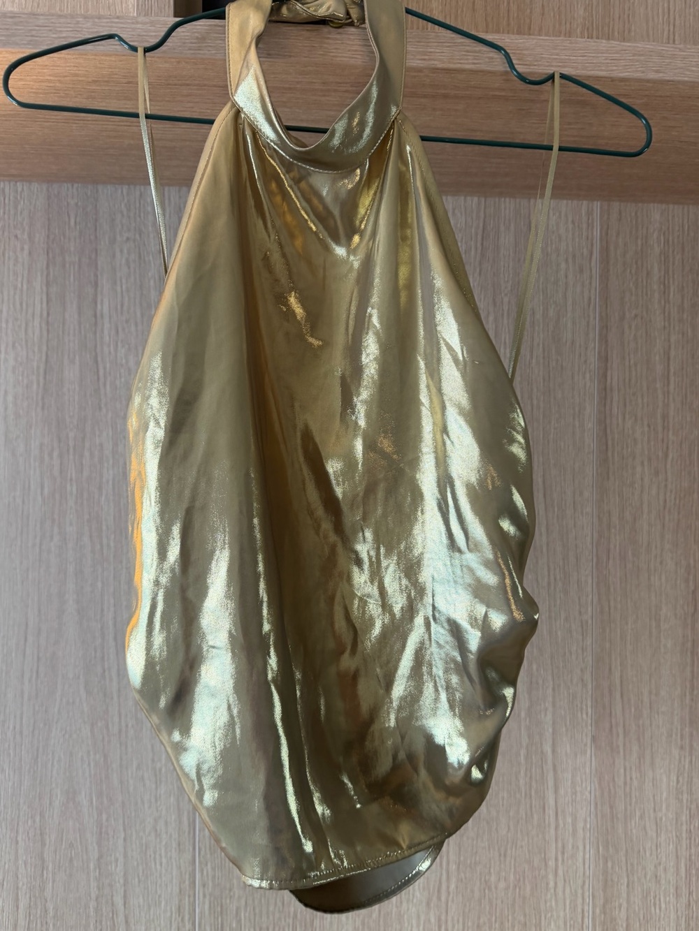 Zara Metallic Gold Halter Camisole